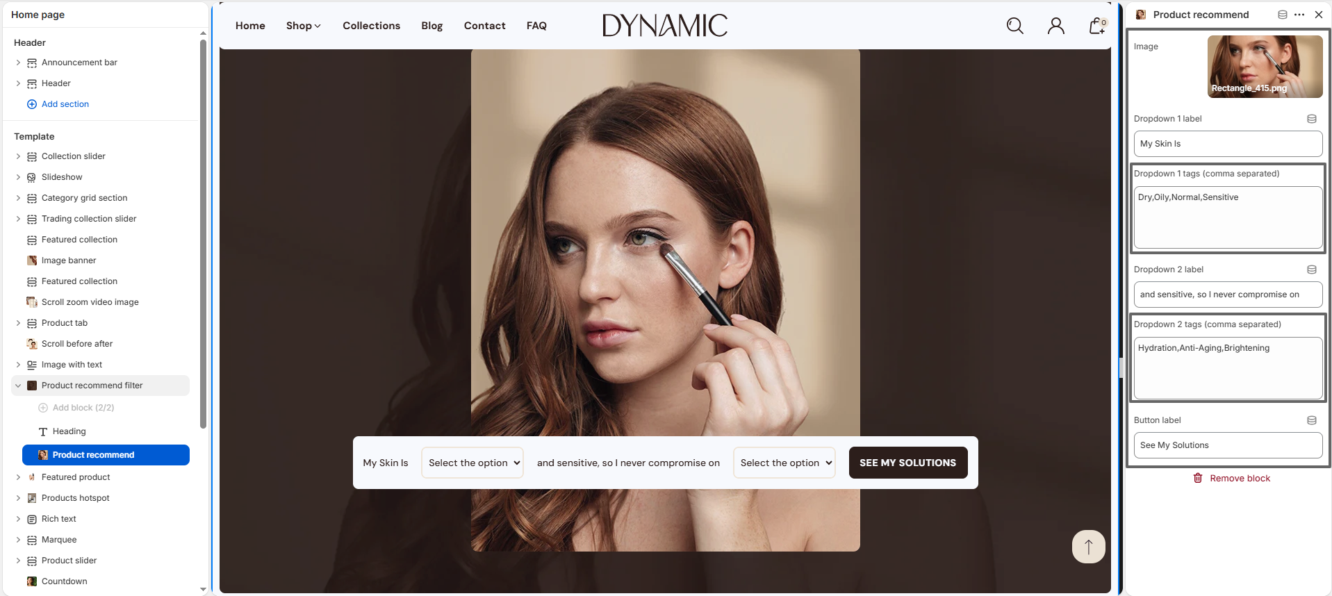 product fillter product tag adding process